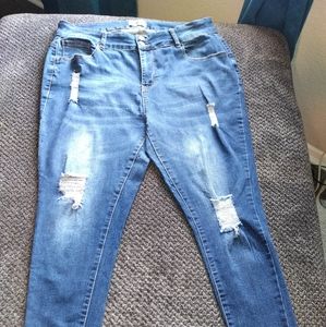 Blue Savvy Distressed Blue Jeans Size 22
